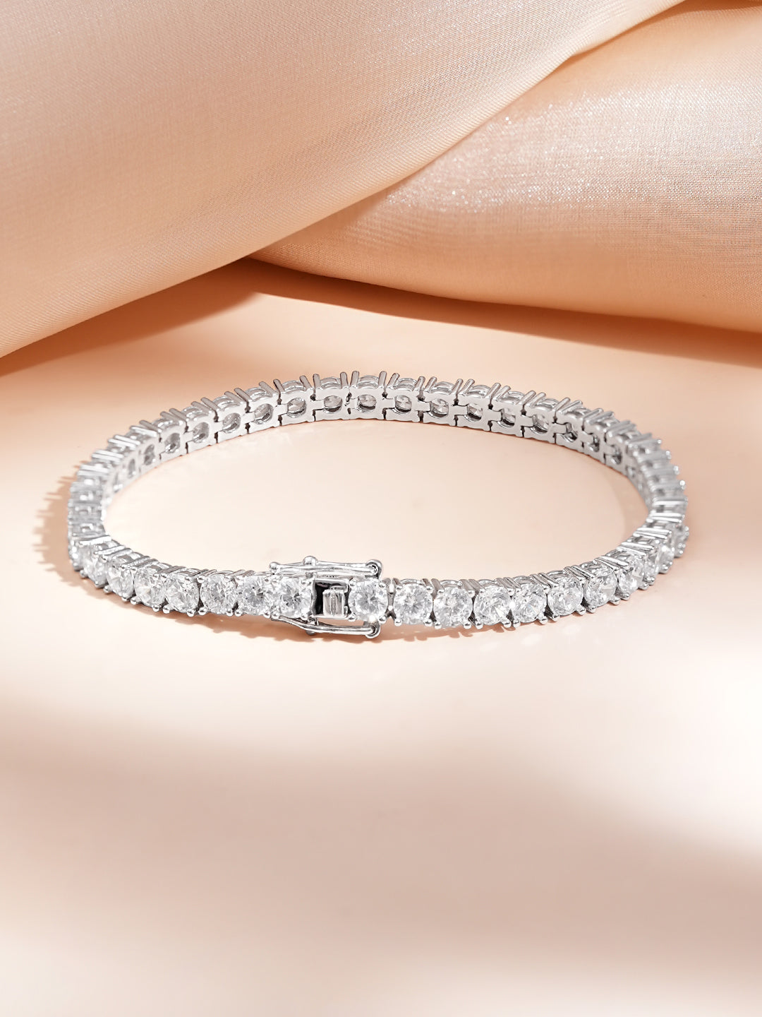 925 Fine Silver Rhodium Plated Snake Design Bracelet フリーサイズ