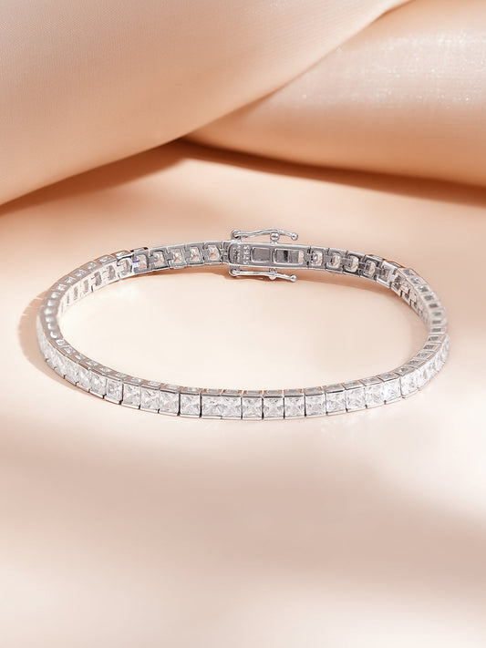 925 Fine Silver Rhodium Plated Bracelet フリーサイズ