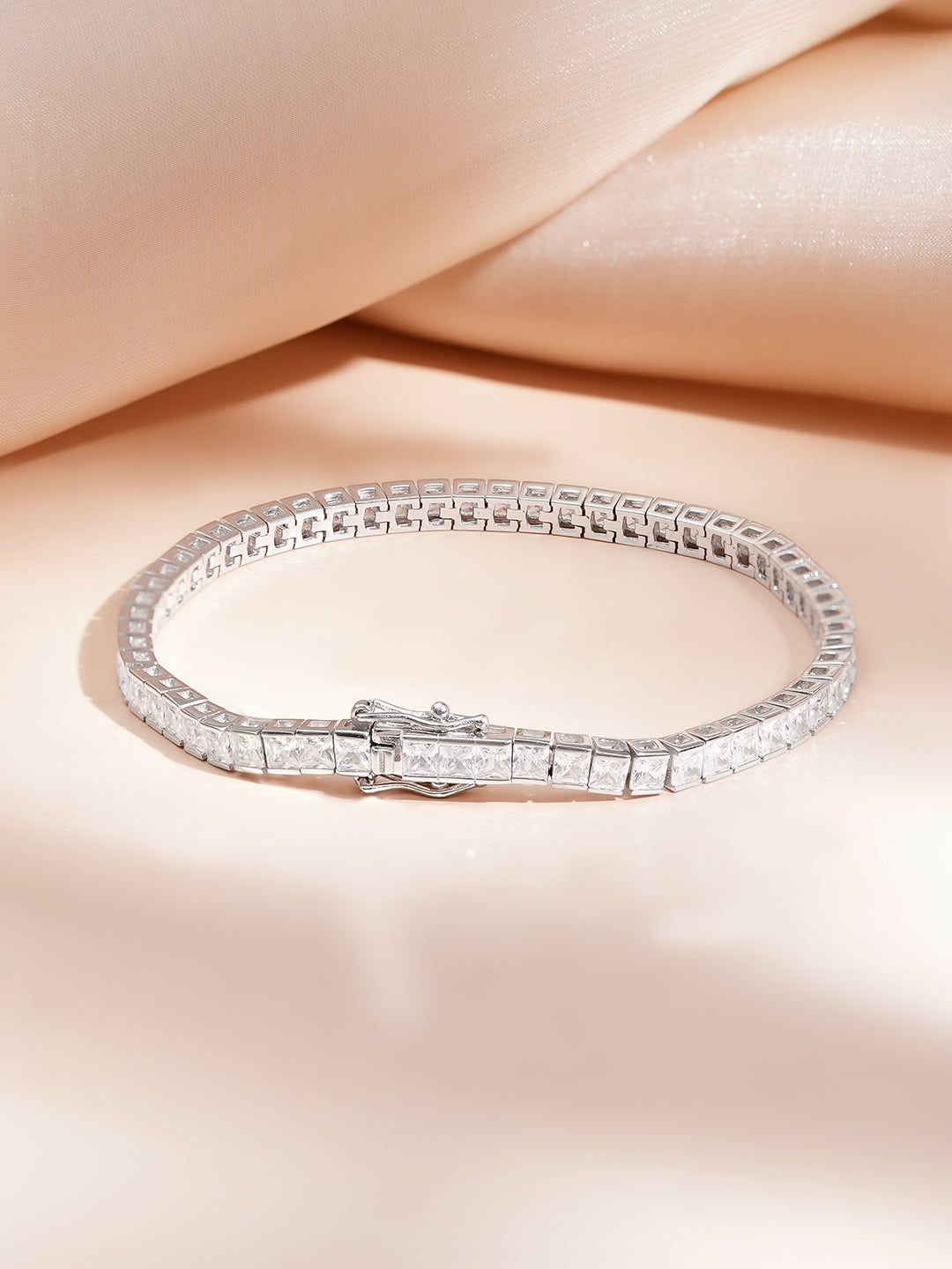 925 Fine Silver Rhodium Plated Bracelet フリーサイズ