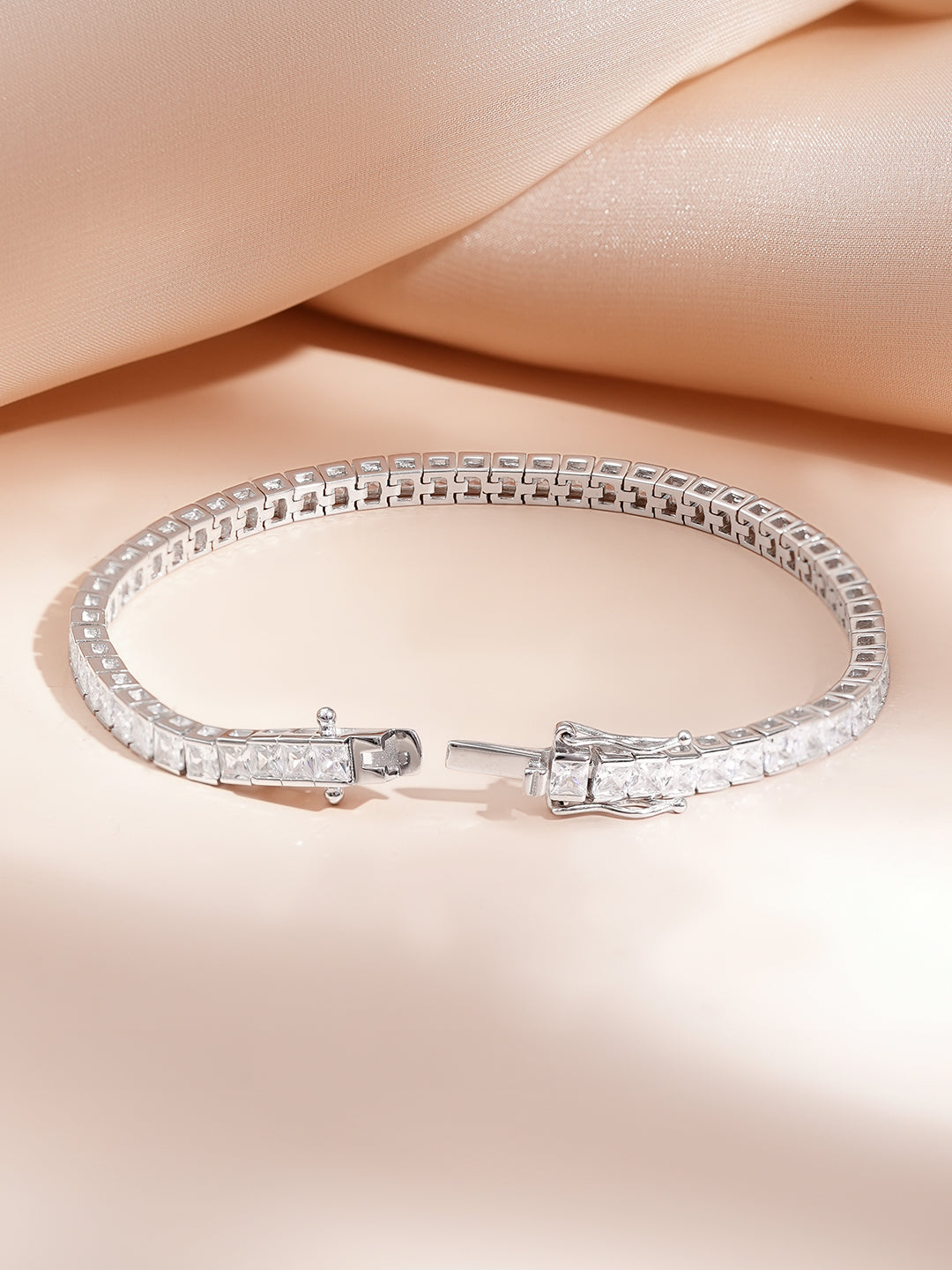 925 Fine Silver Rhodium Plated Bracelet フリーサイズ