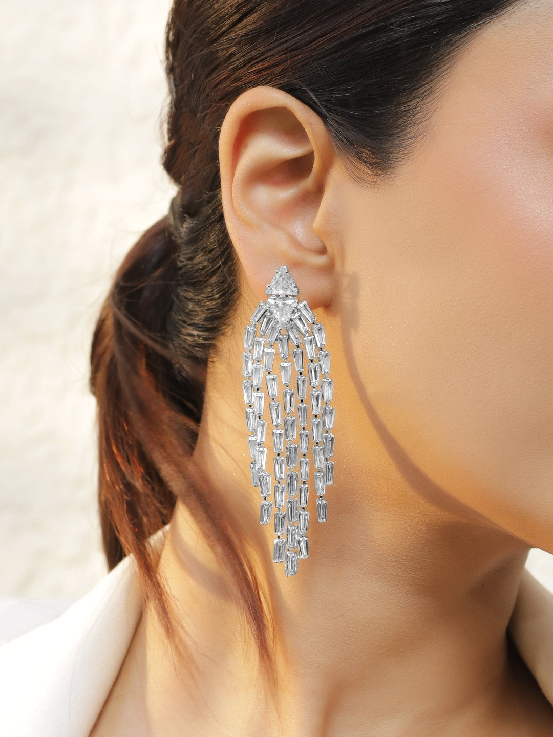 Waterfall Crystal Earrings フリーサイズ