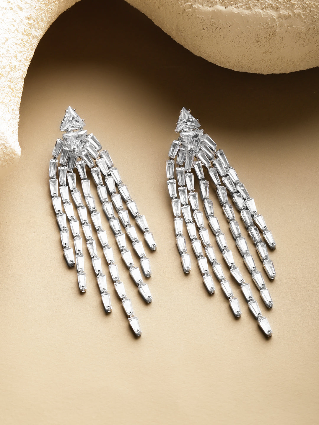 Waterfall Crystal Earrings フリーサイズ