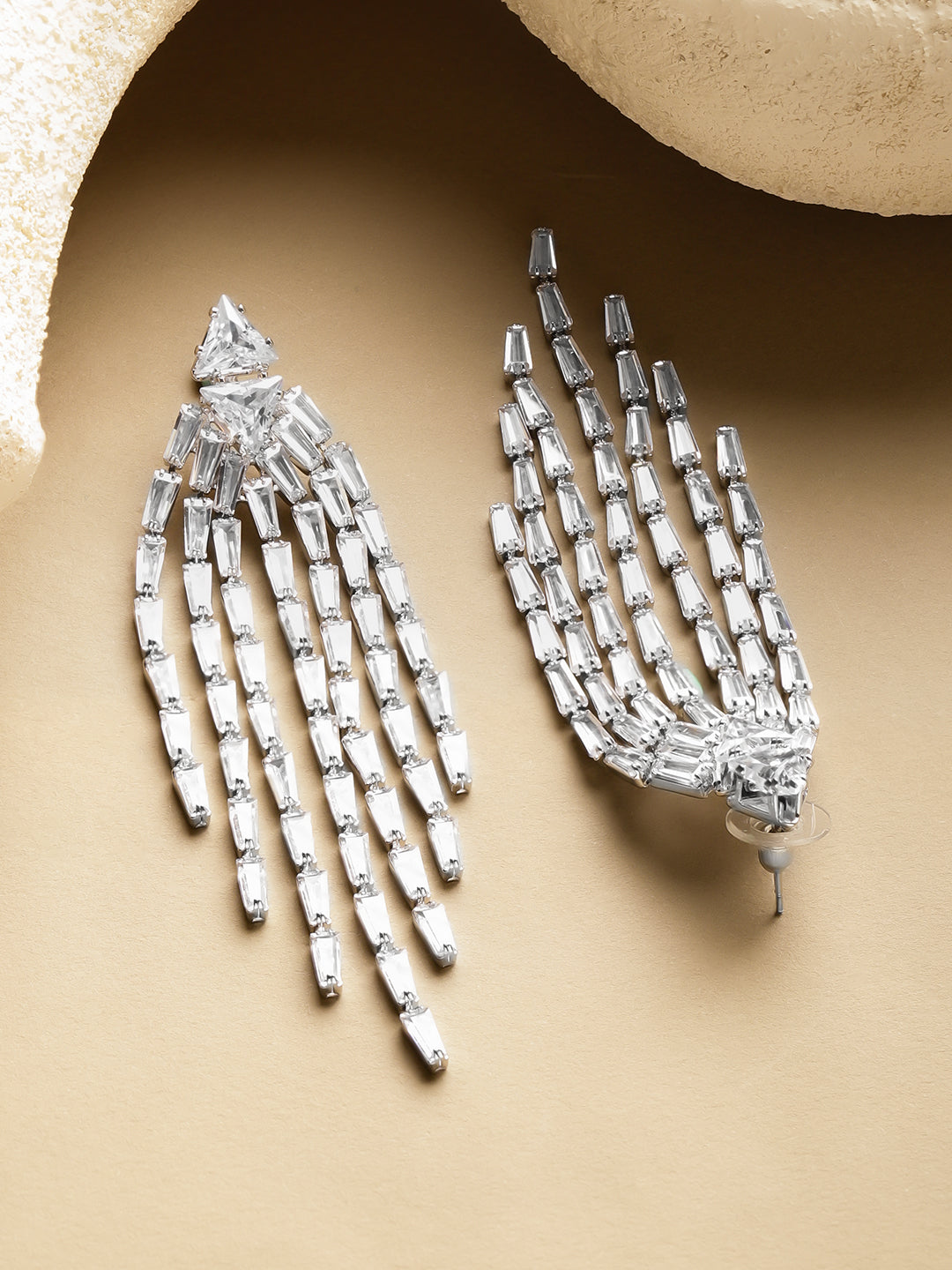 Waterfall Crystal Earrings フリーサイズ
