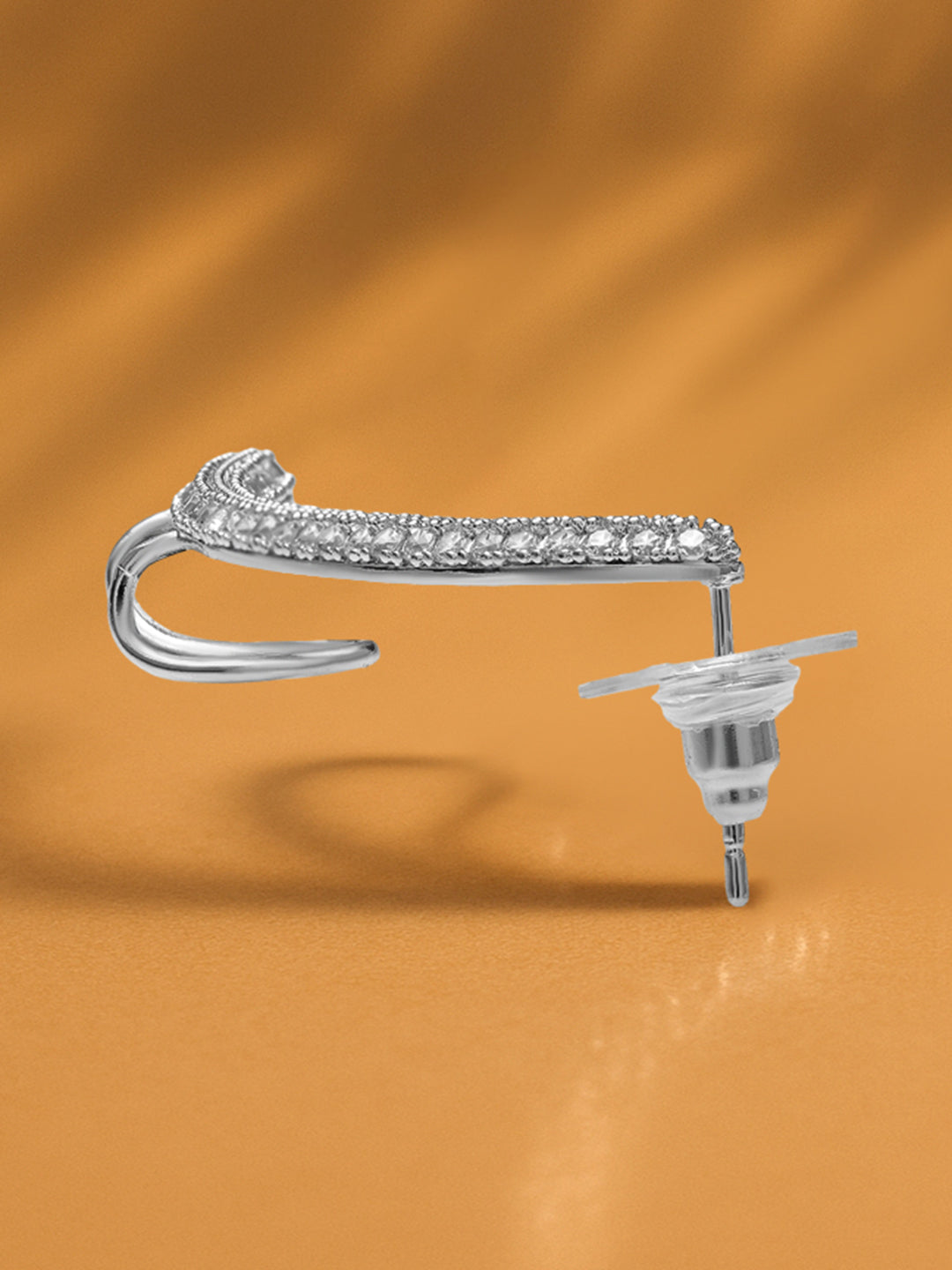 【Rubans】 American Diamond Zirconia Sleek Ear Cuff (1 piece)｜アメリカンダイヤモンド ジルコニア スリーク イヤーカフ（片耳用・ステンレススチール・防水）
