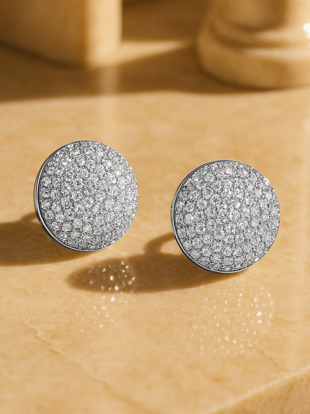 【Rubans】 Stunning White American Diamond Zirconia Studs｜スタニング ホワイト アメリカンダイヤモンド ジルコニア ラウンド スタッドイヤリング