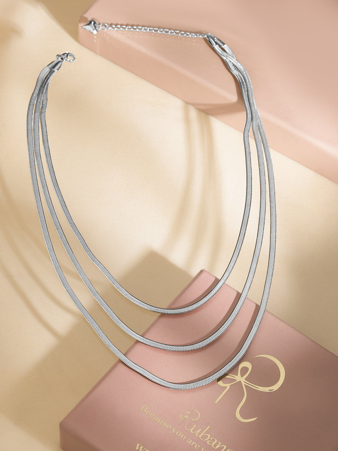 Simple Multilayer Necklace Silver
