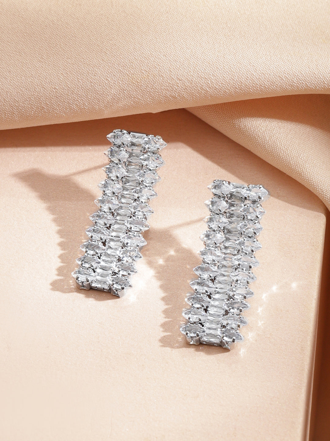 American Diamond Zirconia Embellished Necklace Set フリーサイズ