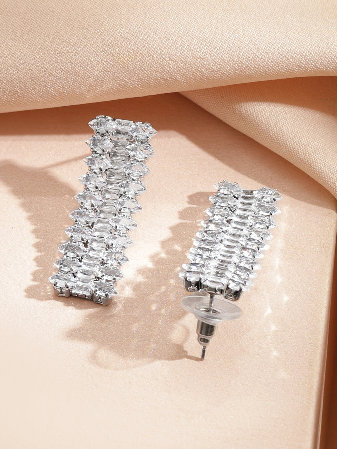 American Diamond Zirconia Embellished Necklace Set フリーサイズ