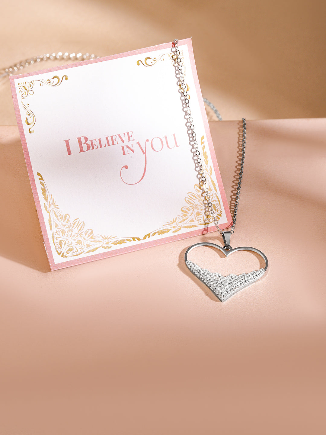 Eternal Heart Pendant Necklace Silver Plated