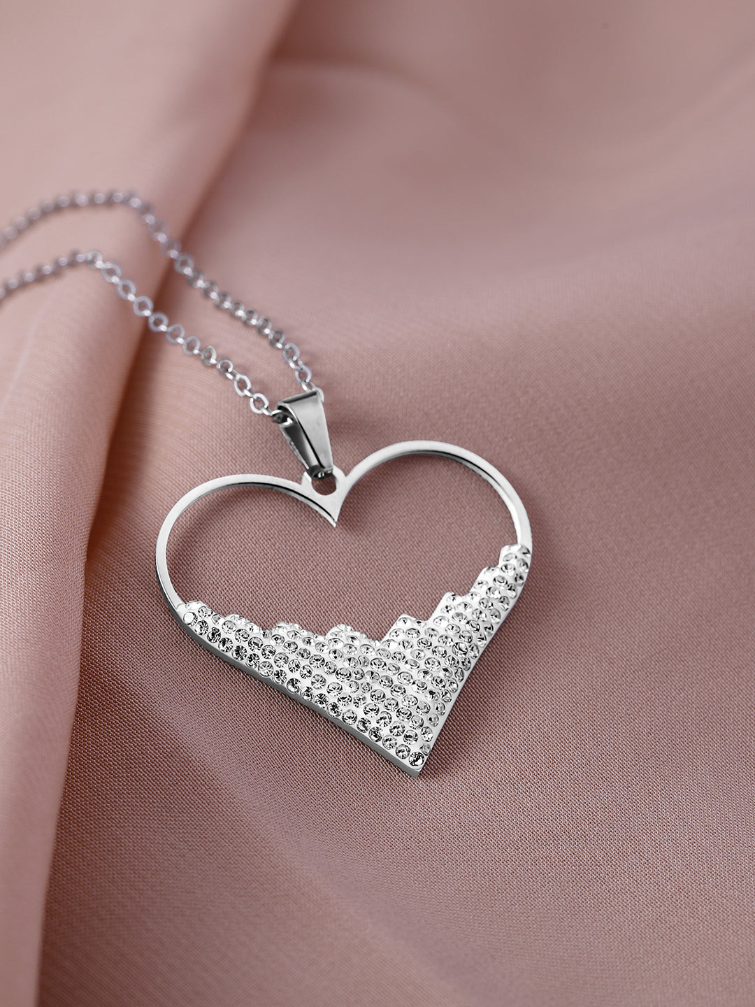 Eternal Heart Pendant Necklace Silver Plated