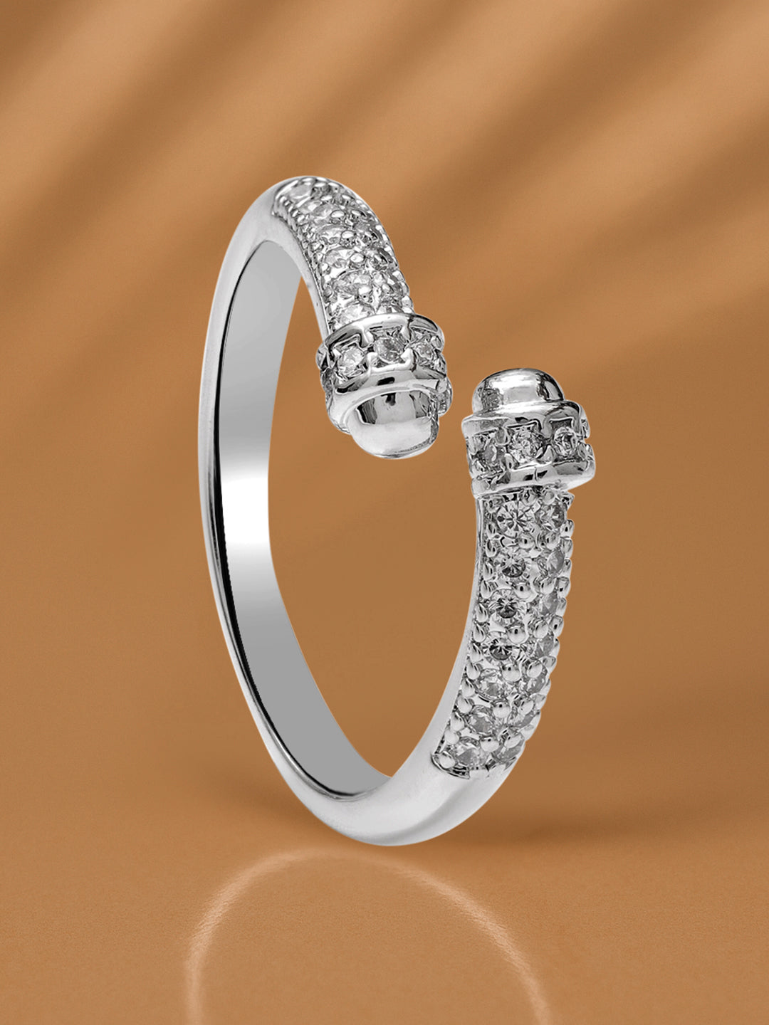 Open Hoop American Diamond Zirconia Ring フリーサイズ