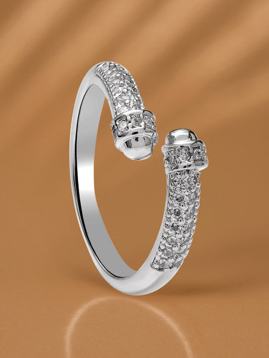 Open Hoop American Diamond Zirconia Ring フリーサイズ
