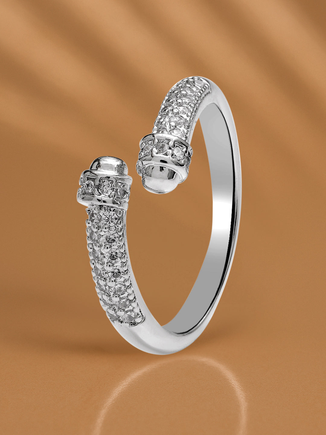 Open Hoop American Diamond Zirconia Ring フリーサイズ
