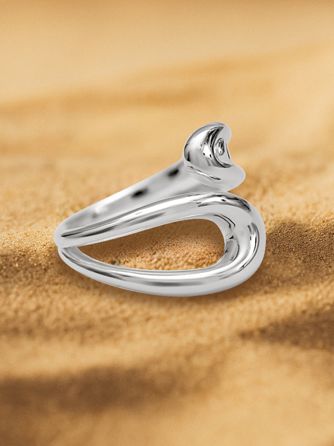 Sculptured Silver Toned Ring フリーサイズ