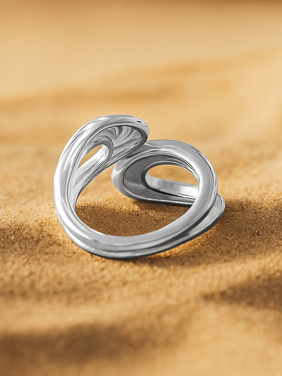 Sculptured Silver Toned Ring フリーサイズ