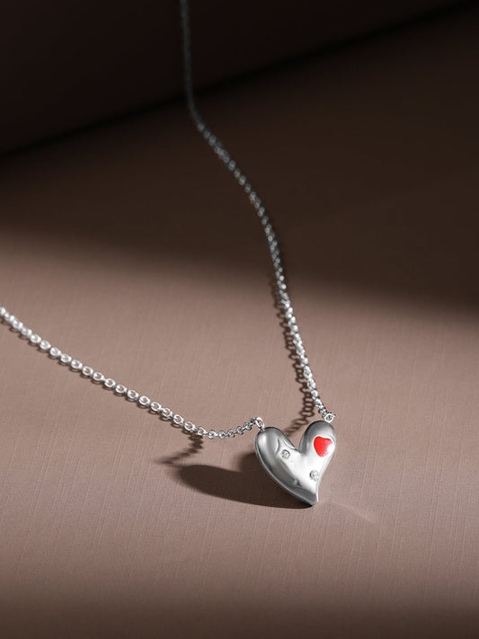 Eternal Heart Pendant Chain Silver