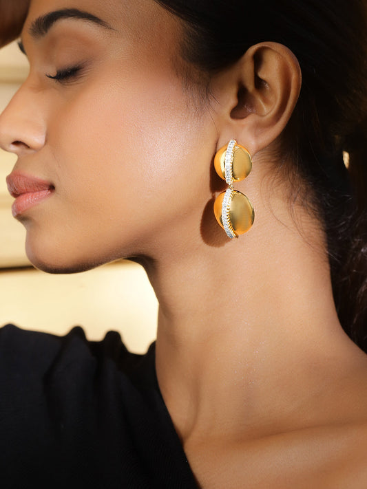 American Diamond Zirconia Glow Dome Earrings フリーサイズ