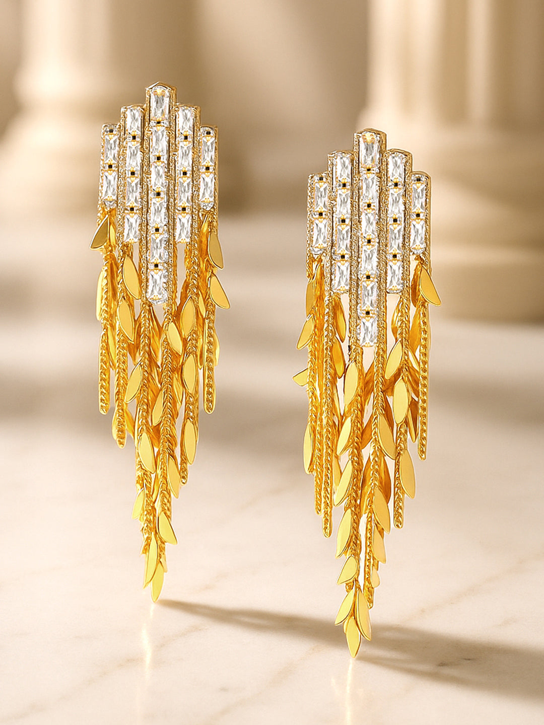 Runway Radiance American Diamond Zirconia Statmenent Earrings フリーサイズ