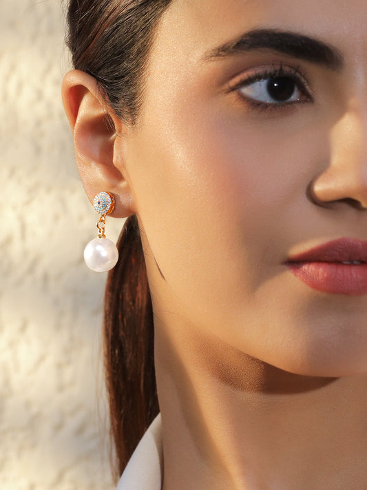 Blue Pearl Drop Earrings フリーサイズ