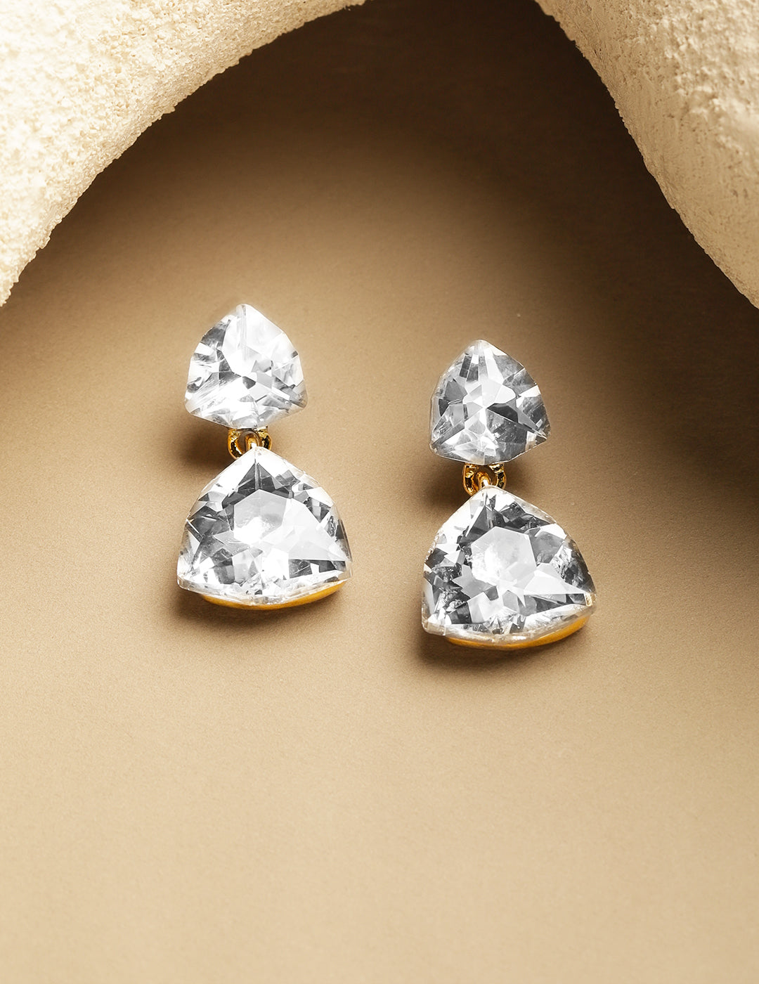 Trillion Crystal Drop Earrings フリーサイズ