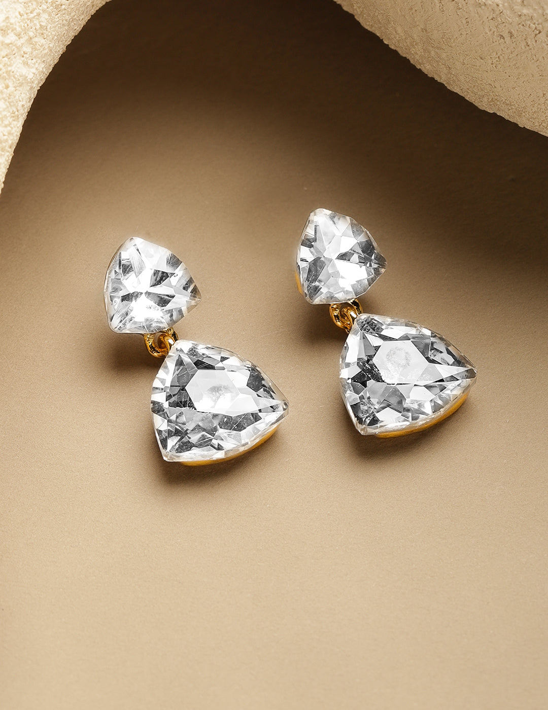Trillion Crystal Drop Earrings フリーサイズ