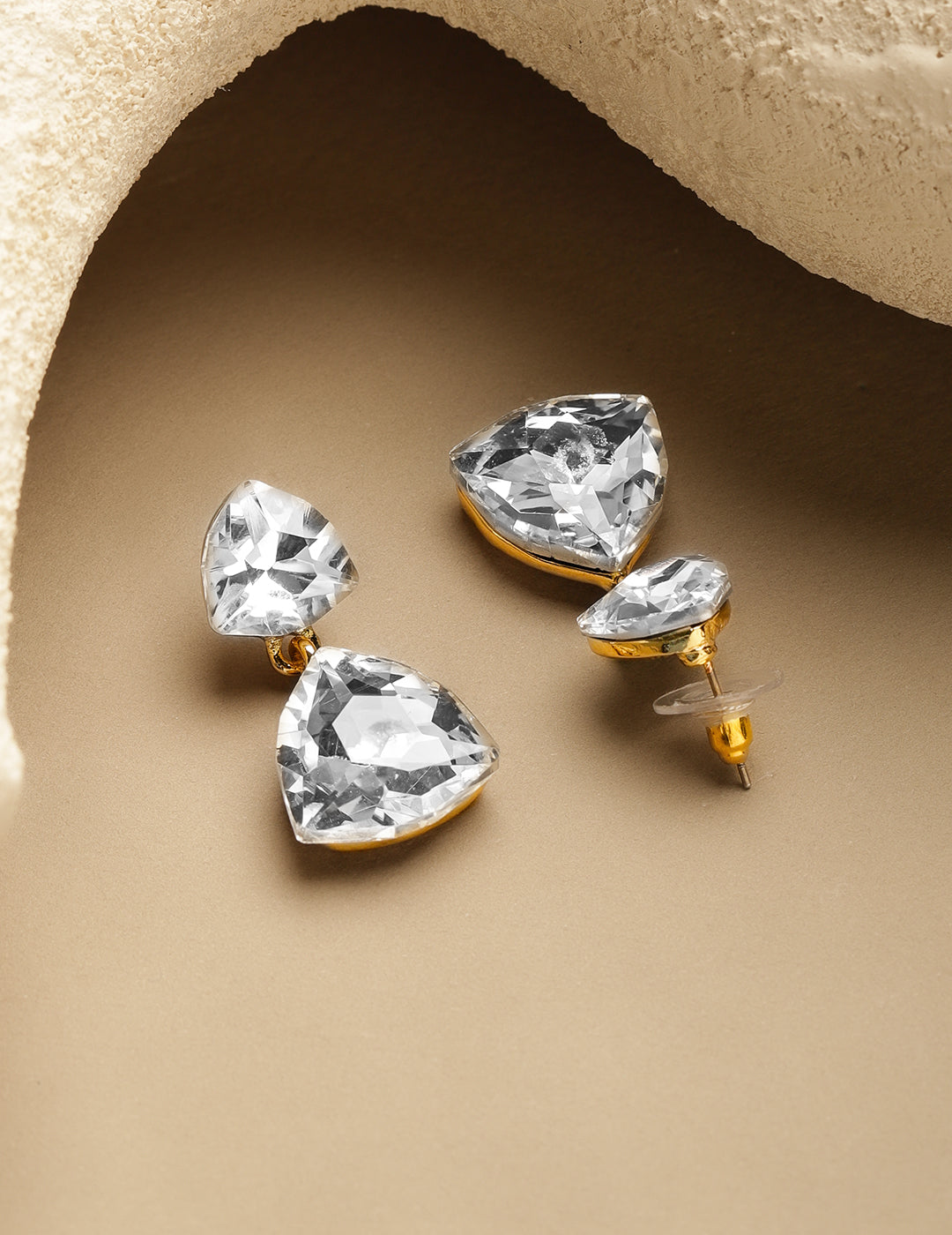 Trillion Crystal Drop Earrings フリーサイズ