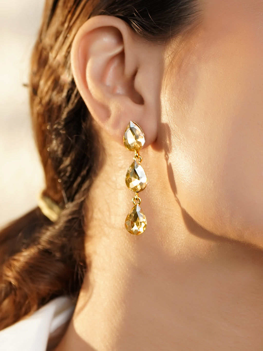 Crystal Teardrop Earrings フリーサイズ