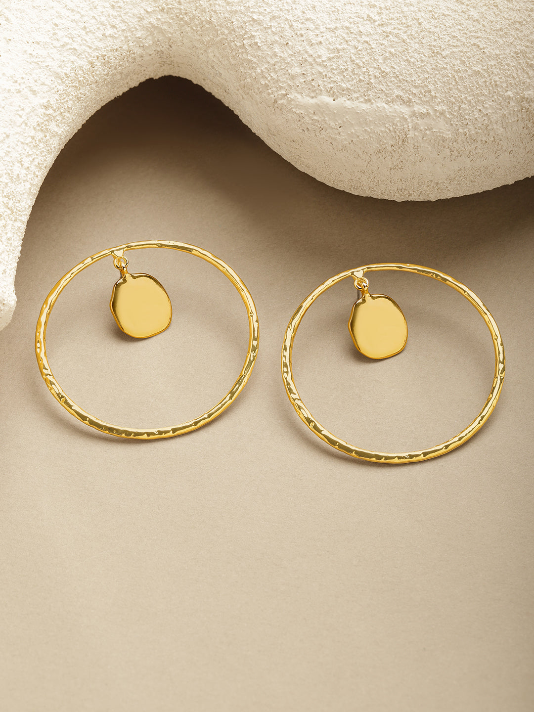 Gold Toned Hoop Earrings フリーサイズ