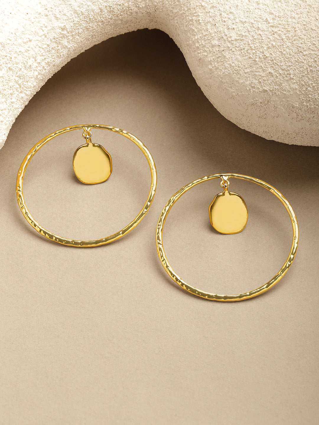Gold Toned Hoop Earrings フリーサイズ