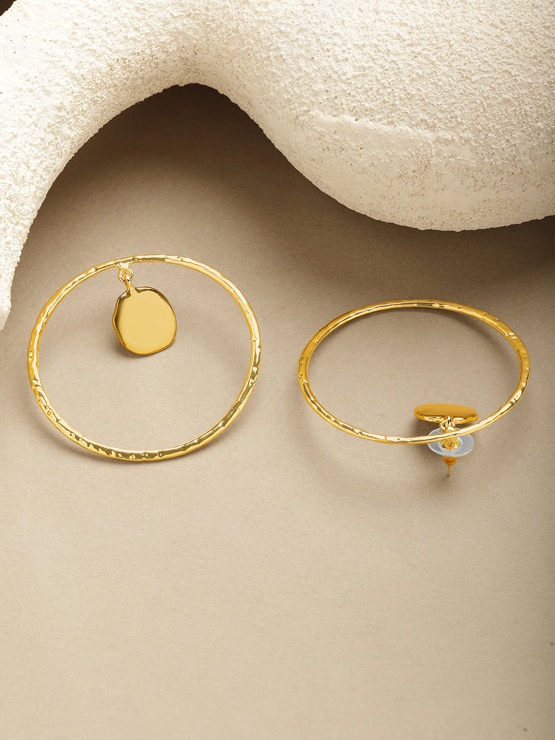 Gold Toned Hoop Earrings フリーサイズ