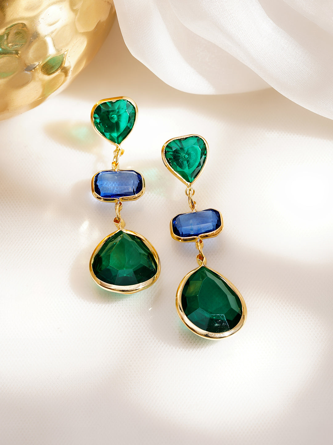 Bold Colour Play Statement Dangler Earrings フリーサイズ
