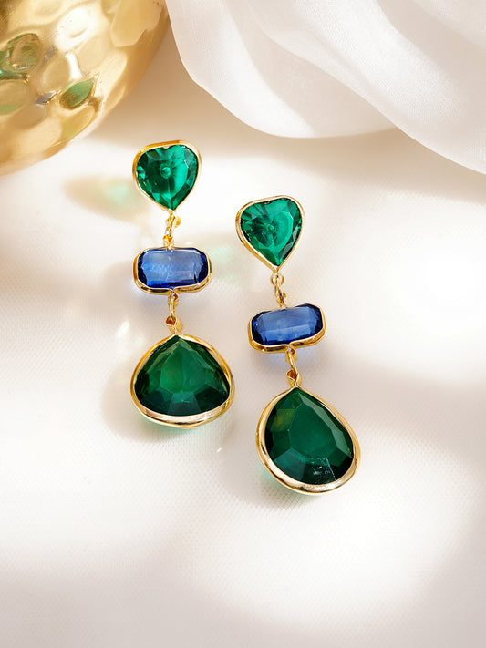 Bold Colour Play Statement Dangler Earrings フリーサイズ