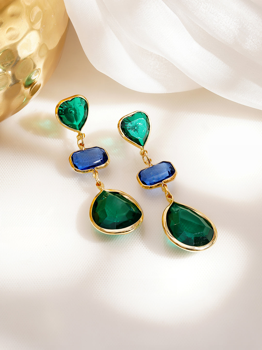 Bold Colour Play Statement Dangler Earrings フリーサイズ
