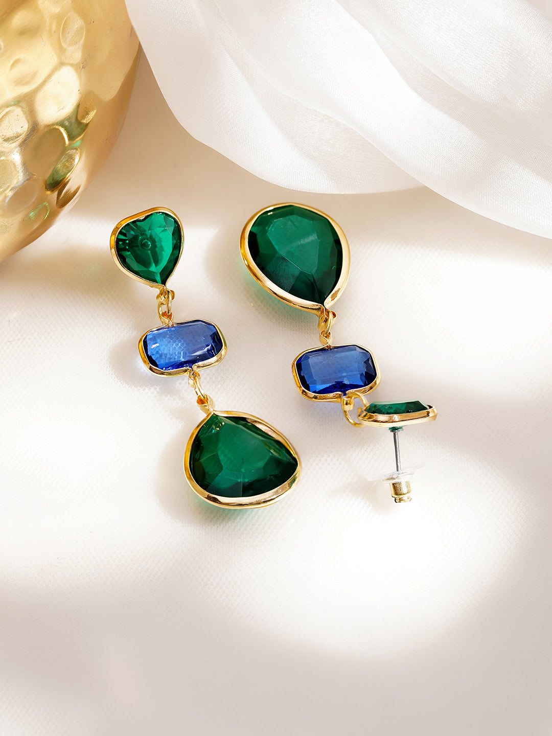 Bold Colour Play Statement Dangler Earrings フリーサイズ