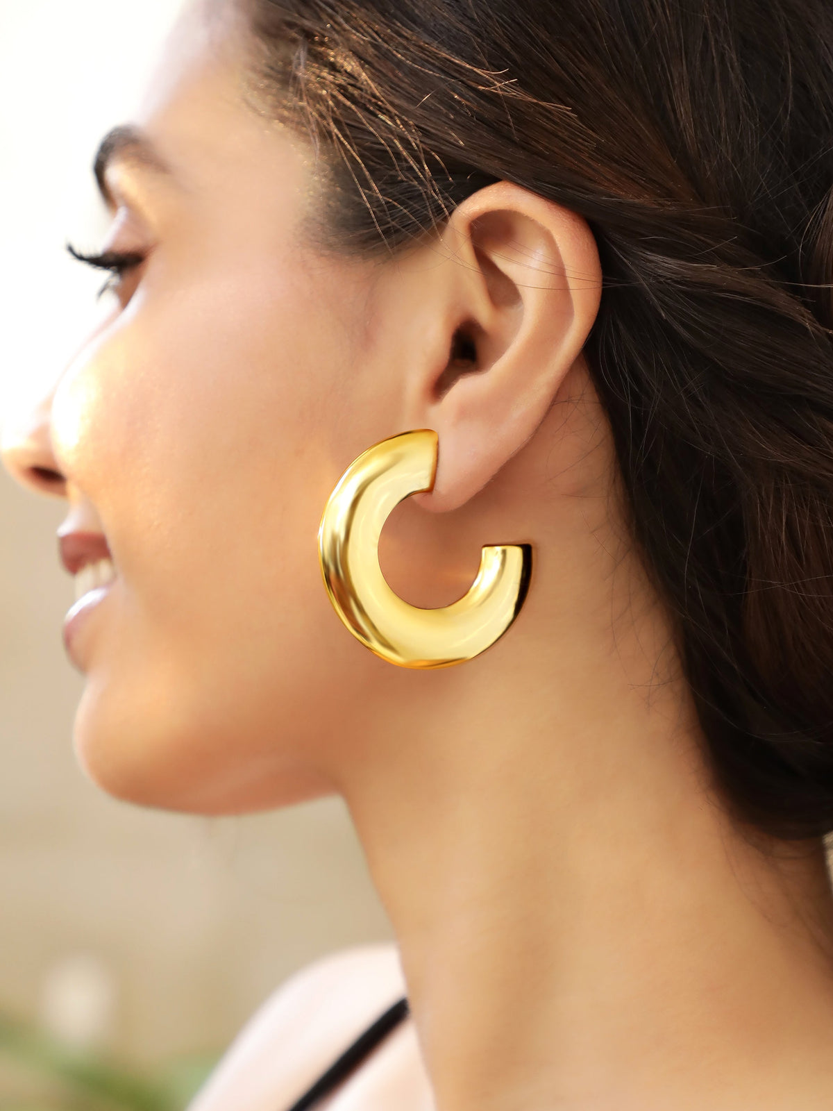 Luxe Everyday Golden Hoops フリーサイズ