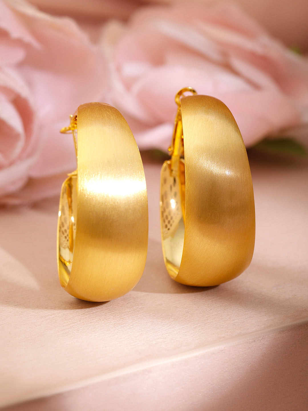 Bold Chic Gold Plated Hoops Gold