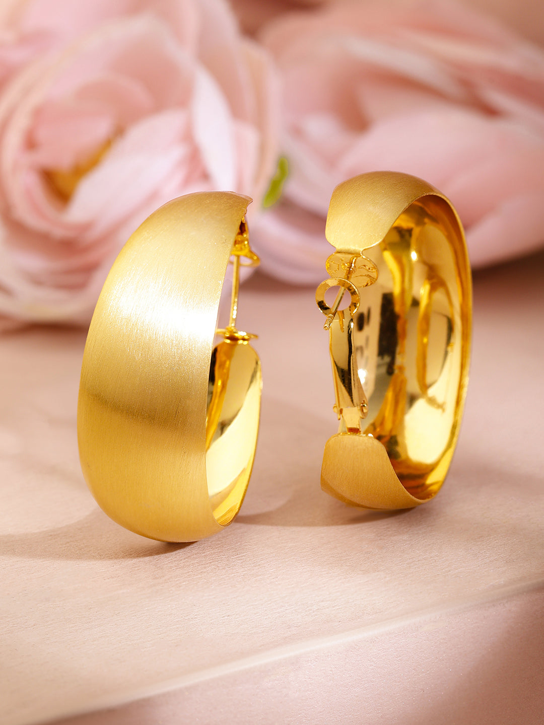 Bold Chic Gold Plated Hoops Gold