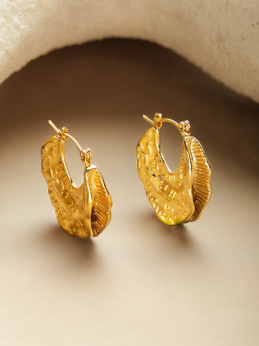 Gold Toned Hoop Earrings フリーサイズ