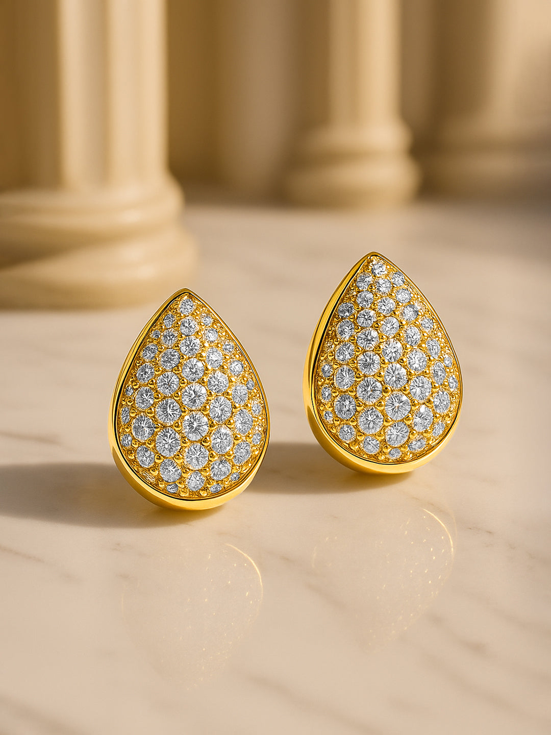 【Rubans】 Chic Almond Shaped Studs｜シック アーモンドシェイプ キュービックジルコニア スタッドイヤリング