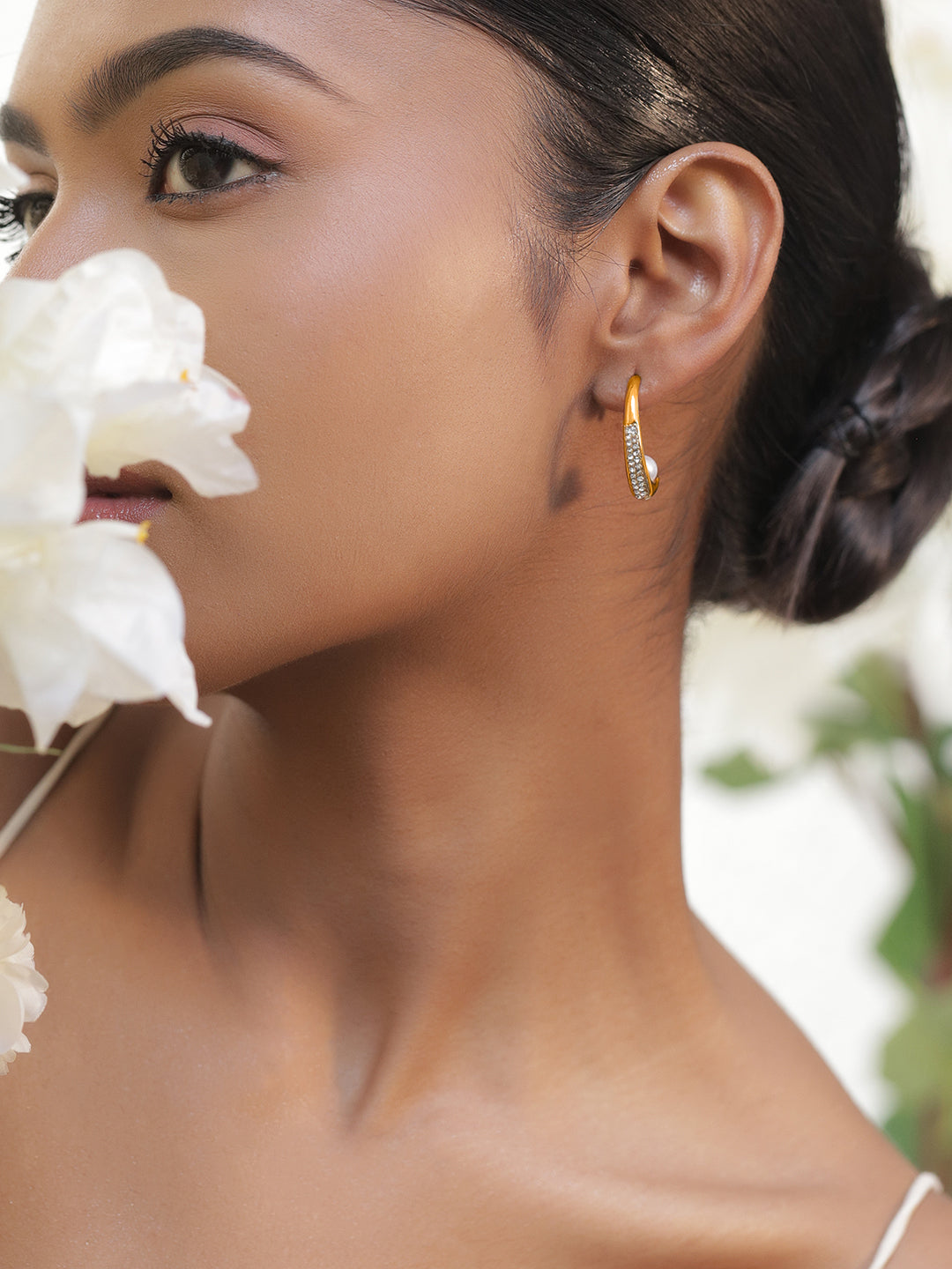 Everyday Glam Pearl Hoops フリーサイズ