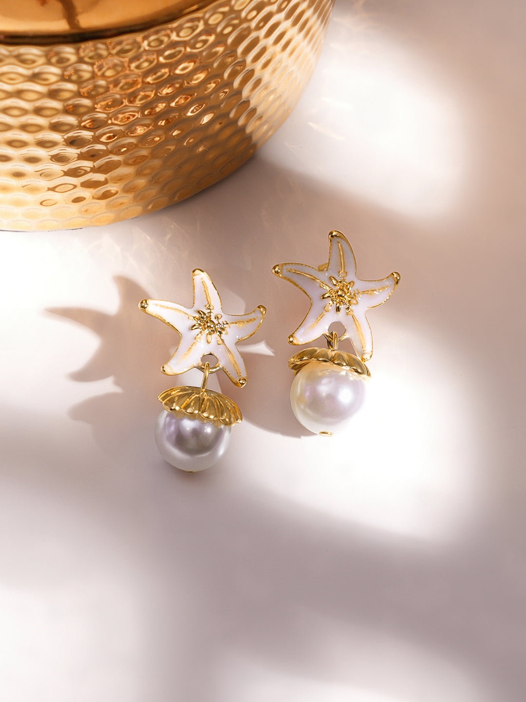 Coastal Charm Starfish Pearl Drops フリーサイズ