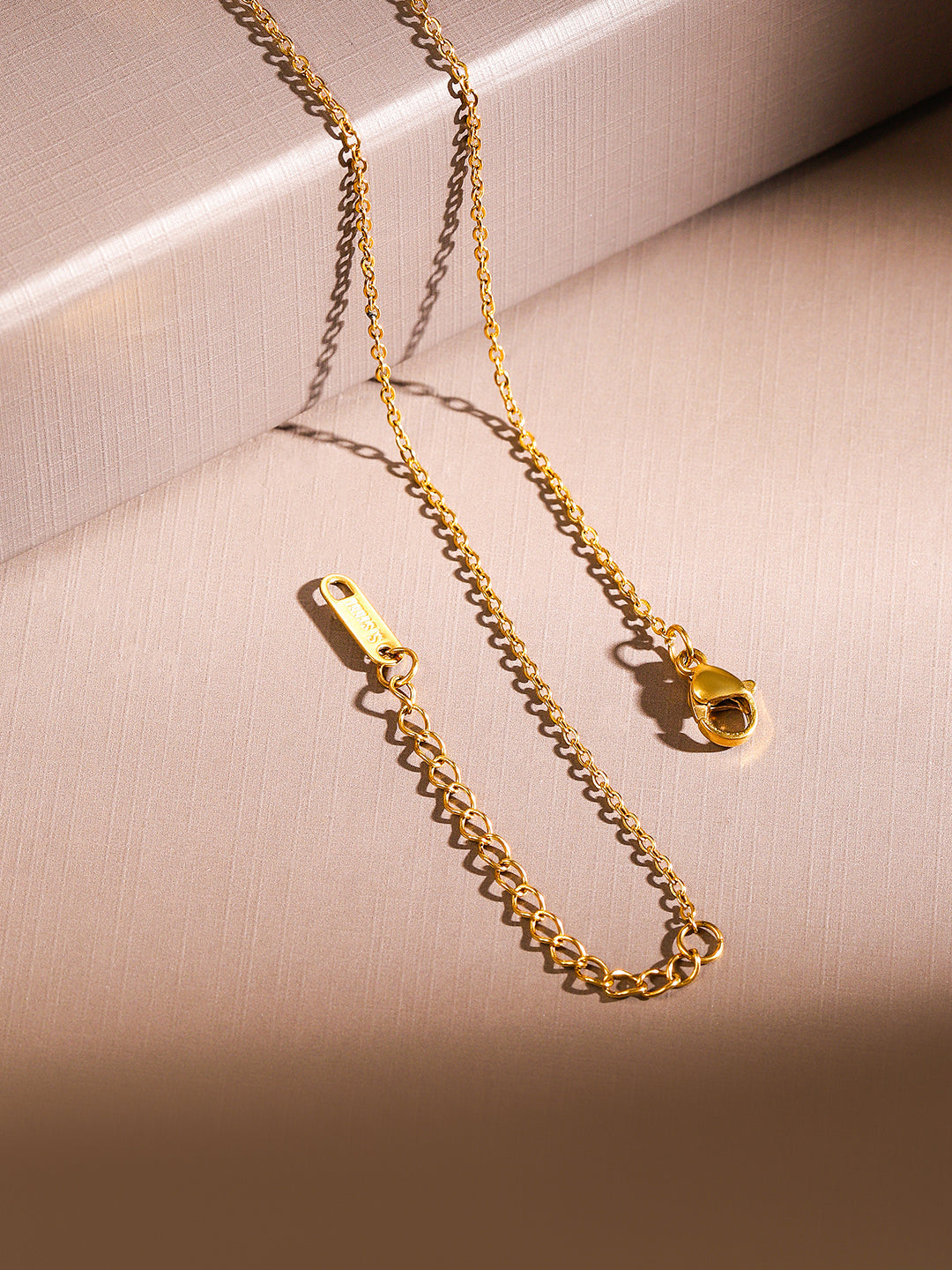 American Diamond Zirconia Cherished Heart Pendant Chain Gold