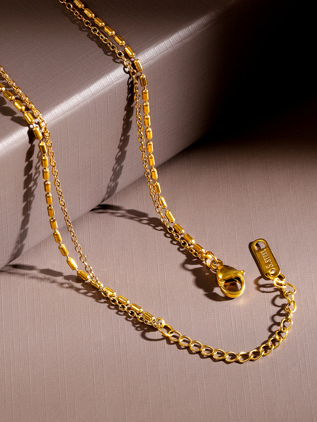 Soft Ivory Heart Charm Chain Necklace Gold