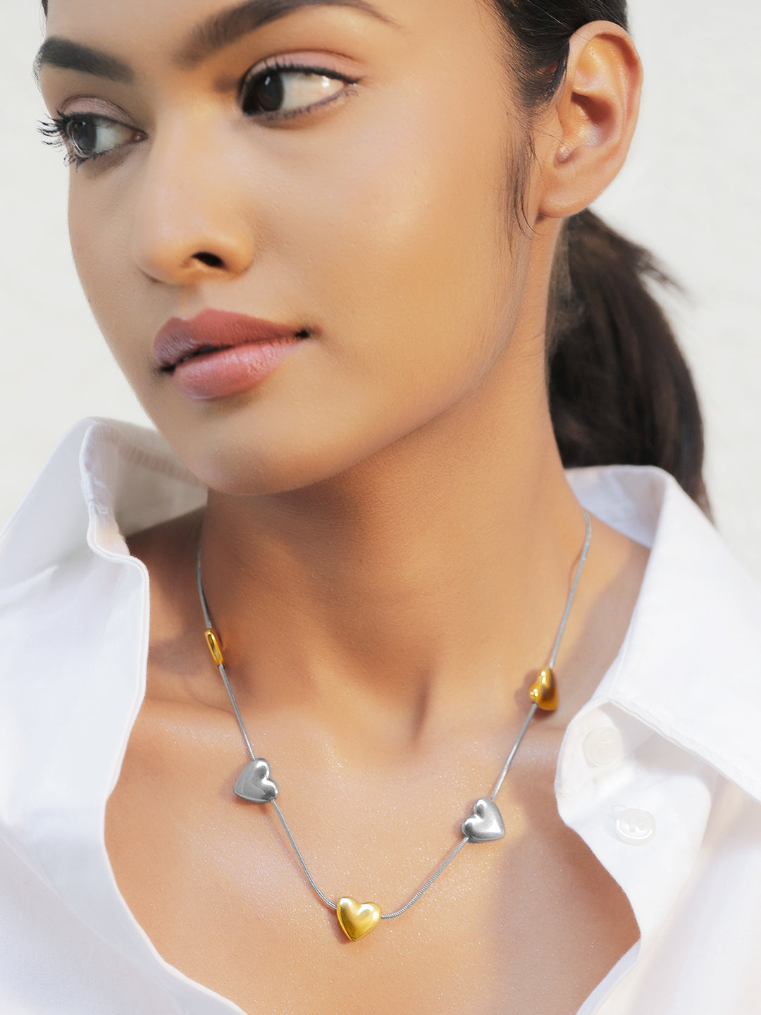 Eternal Heart Charms Chain Necklace フリーサイズ