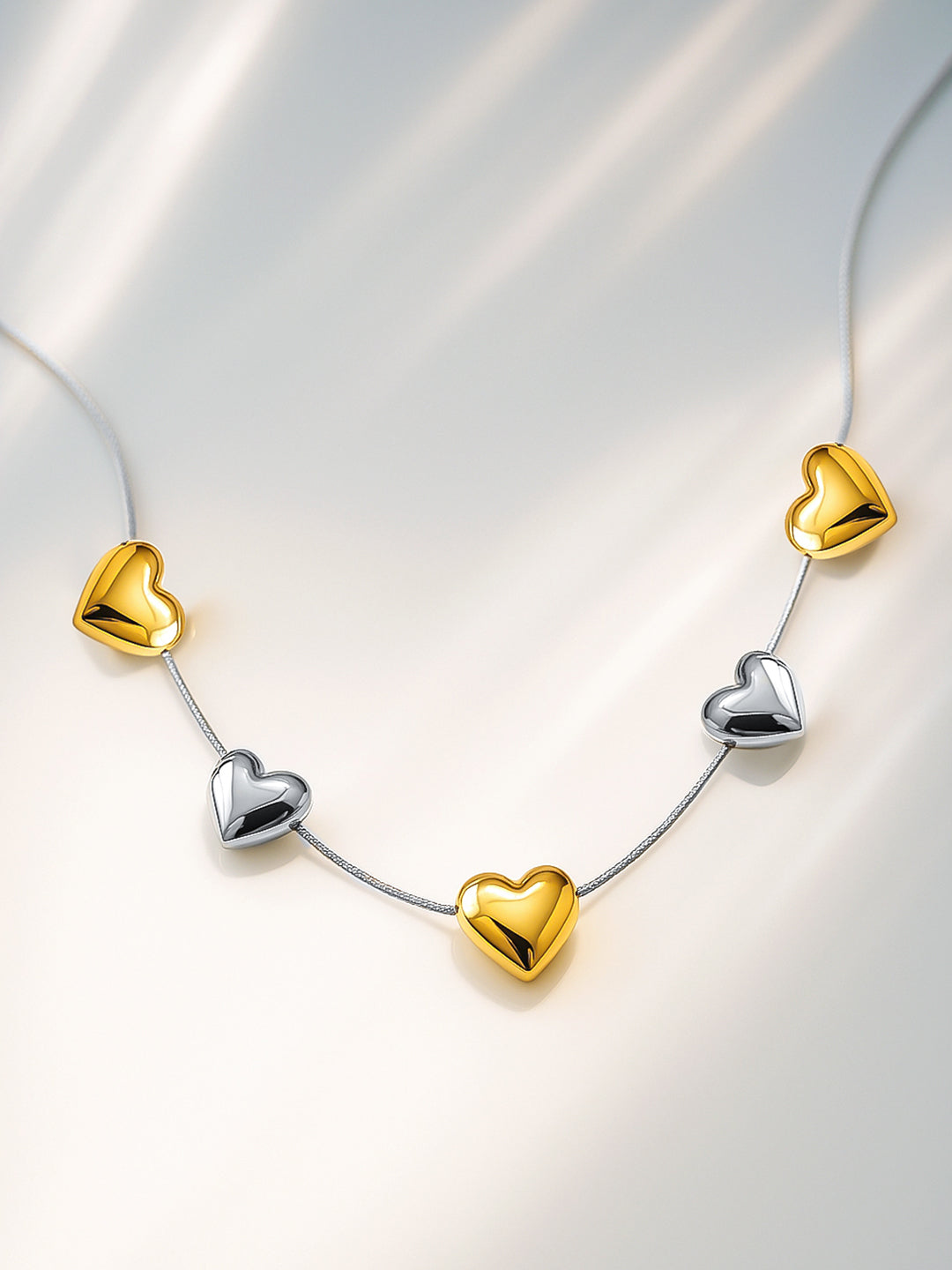 Eternal Heart Charms Chain Necklace フリーサイズ