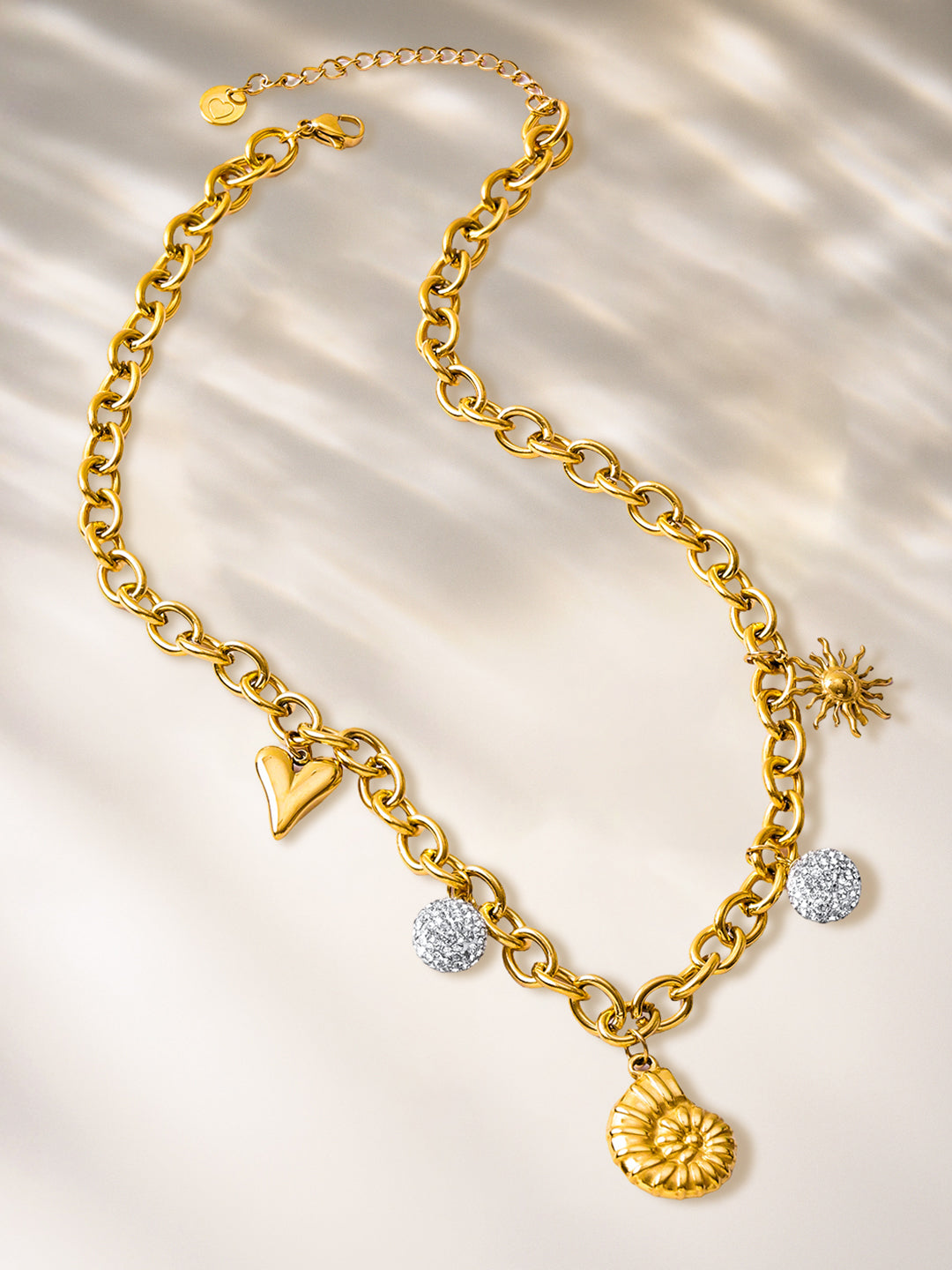 Golf Toned Multi-Charm Necklace フリーサイズ
