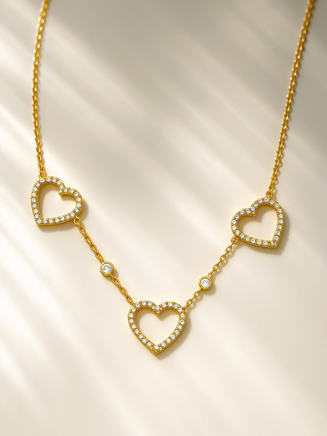 Heart Motif Gold Toned Necklace フリーサイズ