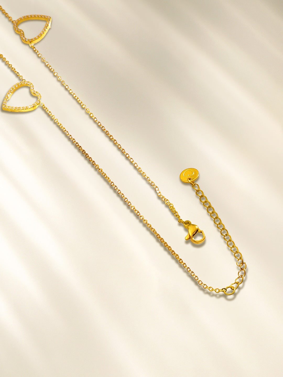 Heart Motif Gold Toned Necklace フリーサイズ
