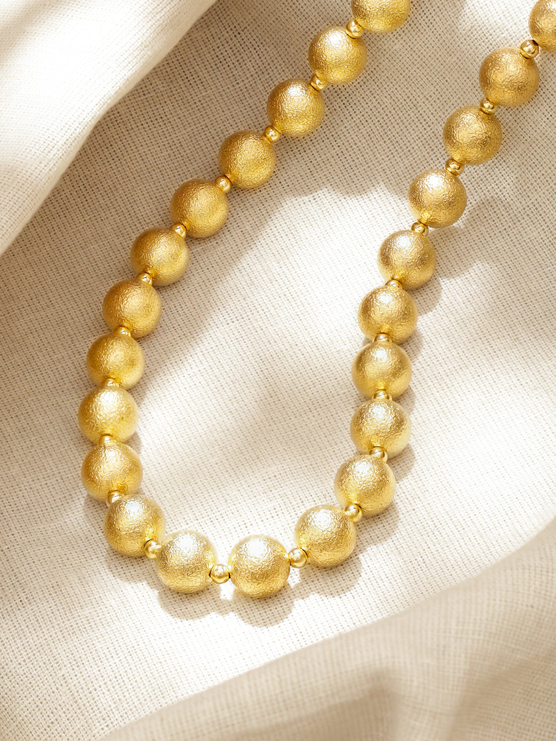 Gold Beaded Necklace For Women フリーサイズ