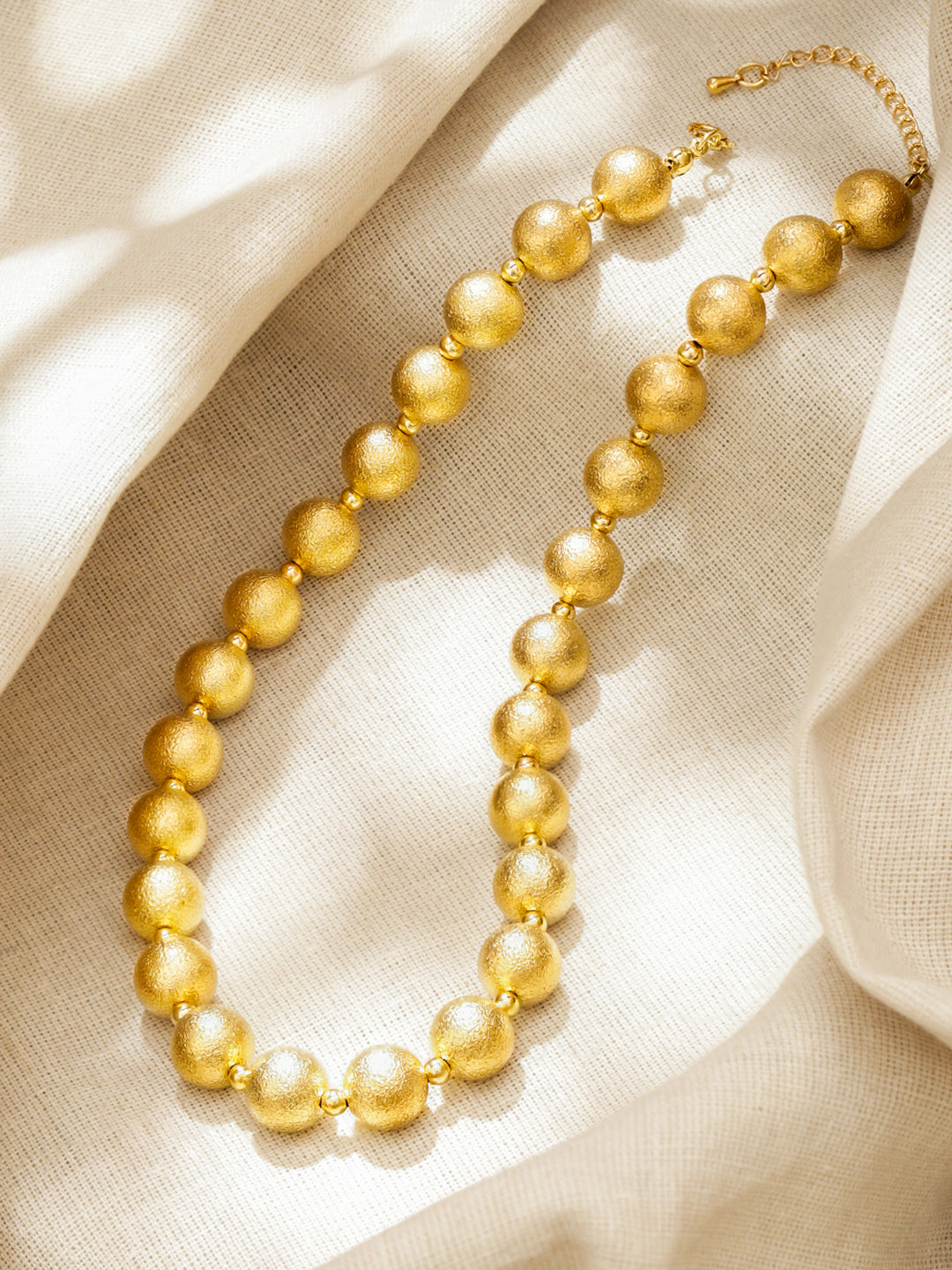 Gold Beaded Necklace For Women フリーサイズ